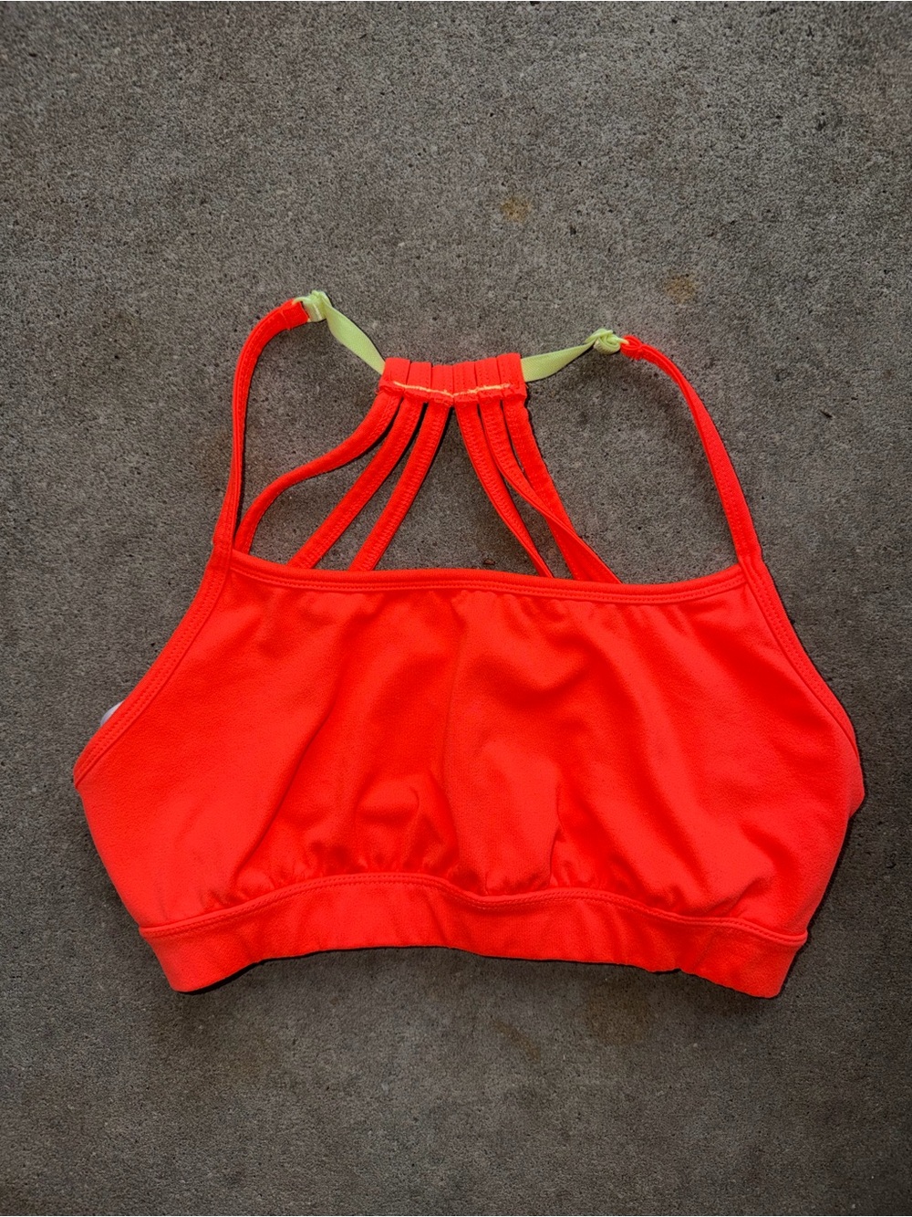Maurices Neon Red Strappy High-Neck Sports Bralette